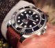 Fake Rolex Submariner Fuck EM Black Dial Watch -Brown Perlon Straps (2)_th.jpg